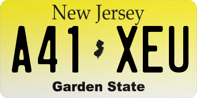 NJ license plate A41XEU
