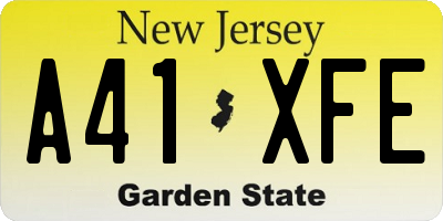 NJ license plate A41XFE