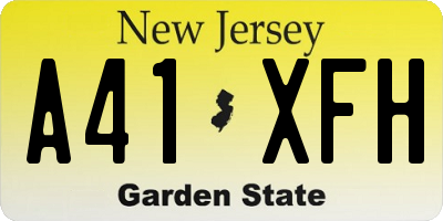 NJ license plate A41XFH
