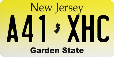 NJ license plate A41XHC