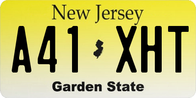 NJ license plate A41XHT