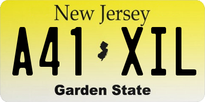 NJ license plate A41XIL