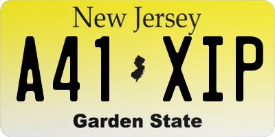 NJ license plate A41XIP