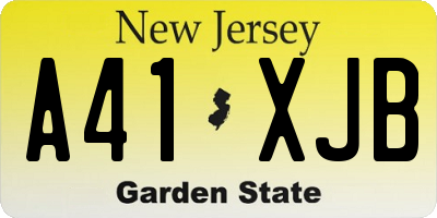 NJ license plate A41XJB