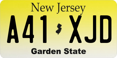 NJ license plate A41XJD