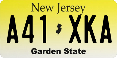 NJ license plate A41XKA
