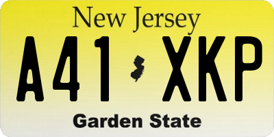NJ license plate A41XKP