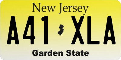 NJ license plate A41XLA