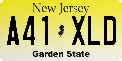 NJ license plate A41XLD