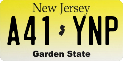 NJ license plate A41YNP