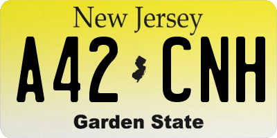 NJ license plate A42CNH