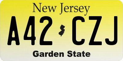 NJ license plate A42CZJ