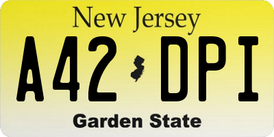 NJ license plate A42DPI