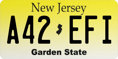 NJ license plate A42EFI