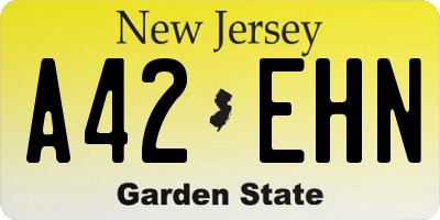 NJ license plate A42EHN