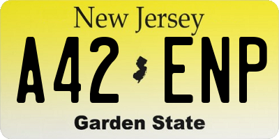 NJ license plate A42ENP