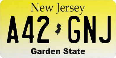 NJ license plate A42GNJ