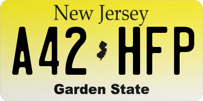 NJ license plate A42HFP