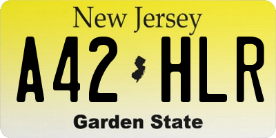 NJ license plate A42HLR
