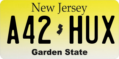 NJ license plate A42HUX