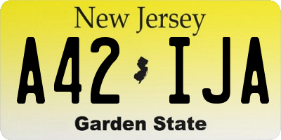 NJ license plate A42IJA