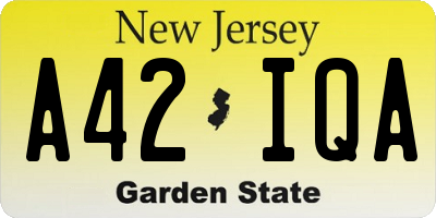 NJ license plate A42IQA