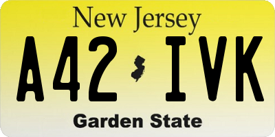NJ license plate A42IVK