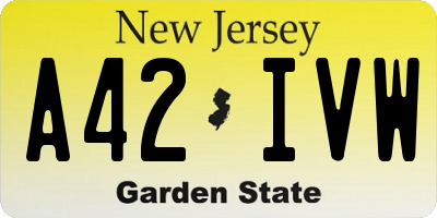 NJ license plate A42IVW