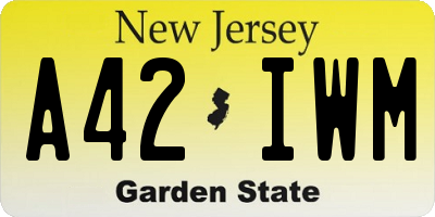 NJ license plate A42IWM