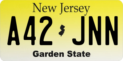 NJ license plate A42JNN