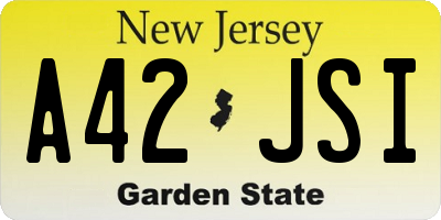NJ license plate A42JSI