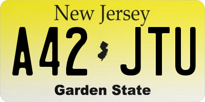 NJ license plate A42JTU