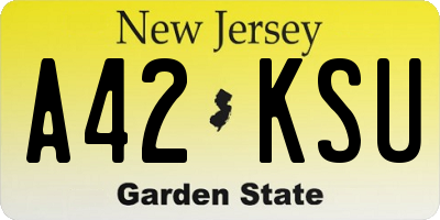 NJ license plate A42KSU