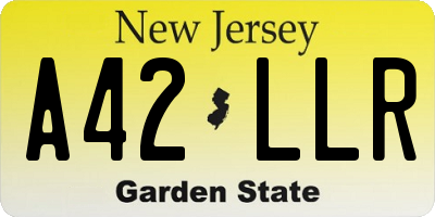 NJ license plate A42LLR