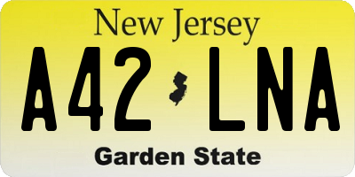 NJ license plate A42LNA