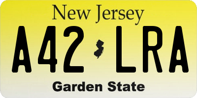 NJ license plate A42LRA