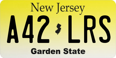 NJ license plate A42LRS
