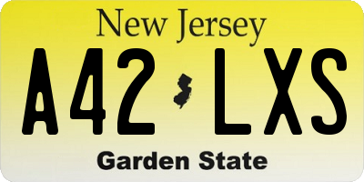 NJ license plate A42LXS