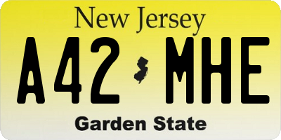 NJ license plate A42MHE