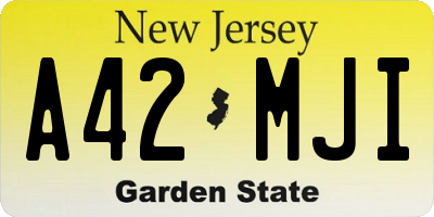 NJ license plate A42MJI
