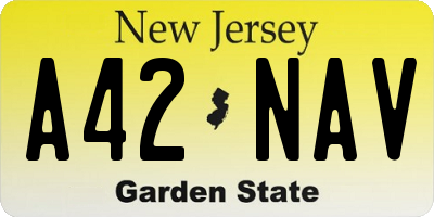 NJ license plate A42NAV