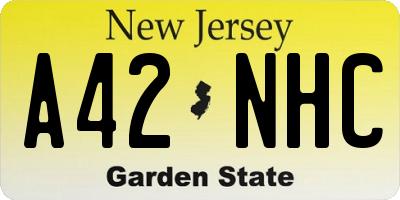 NJ license plate A42NHC