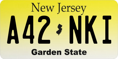 NJ license plate A42NKI