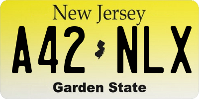 NJ license plate A42NLX