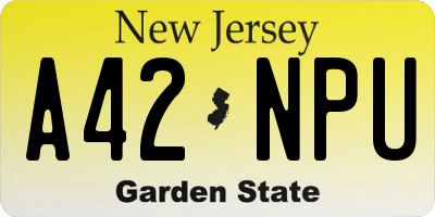 NJ license plate A42NPU