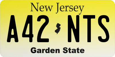 NJ license plate A42NTS