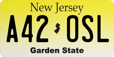 NJ license plate A42OSL