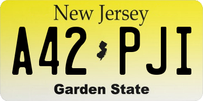 NJ license plate A42PJI