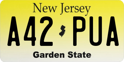 NJ license plate A42PUA