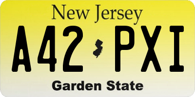 NJ license plate A42PXI
